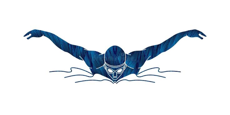 Swimming Butterfly, Man Swimming Stock Vector - Illustration of logo, graphic_ 96743005